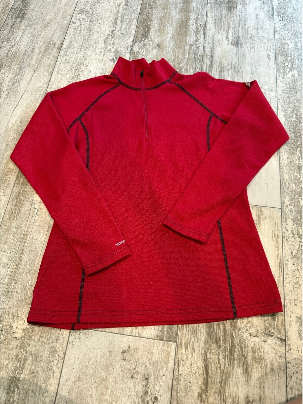 EMS Techwick Womens M Red Quarter Zip Performance Top